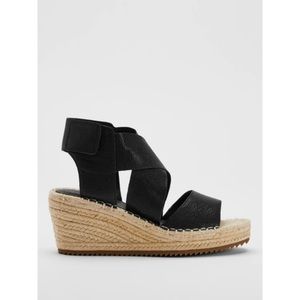 Eileen Fisher Willow Leather Espadrille Wedge Sandals
